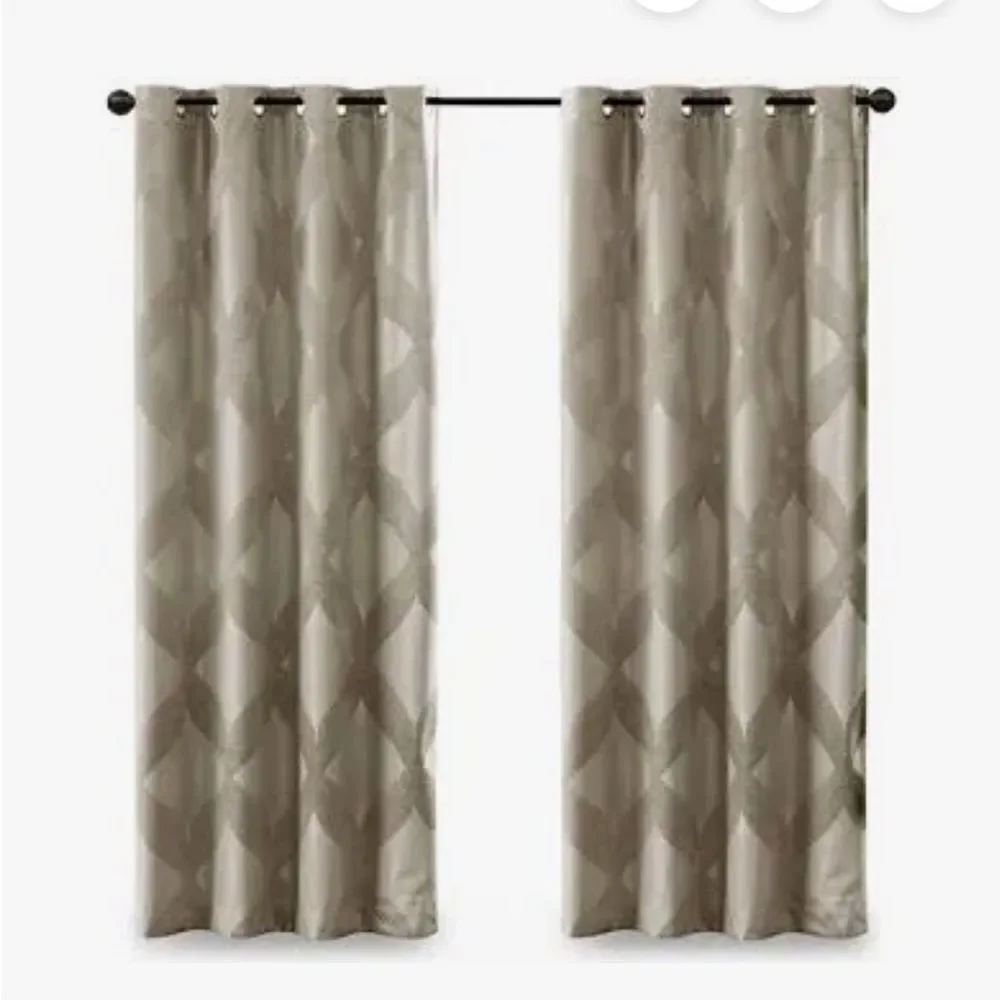 Elegant Cream Patterned Blackout Curtains